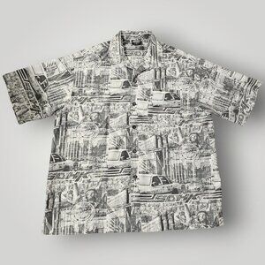 SOHK Men's XL School Of Hard Knocks New York All Over Print Button Up Shirt